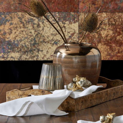 Grey And Bronze Ombre Conical Candle Holder - Eudemonia Home Goods