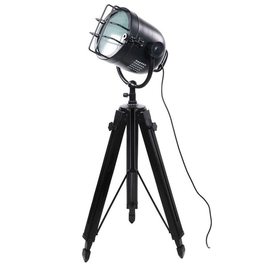 Black Industrial Spotlight Tripod Lamp - Eudemonia Home Goods