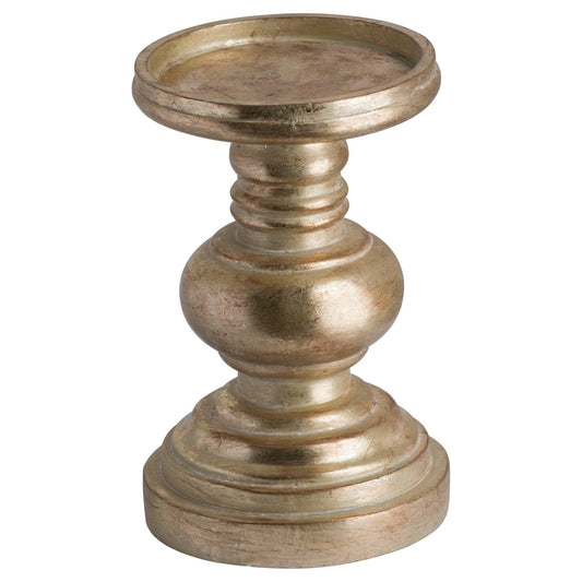 Antique Brass Effect Squat Candle Holder - Eudemonia Home Goods