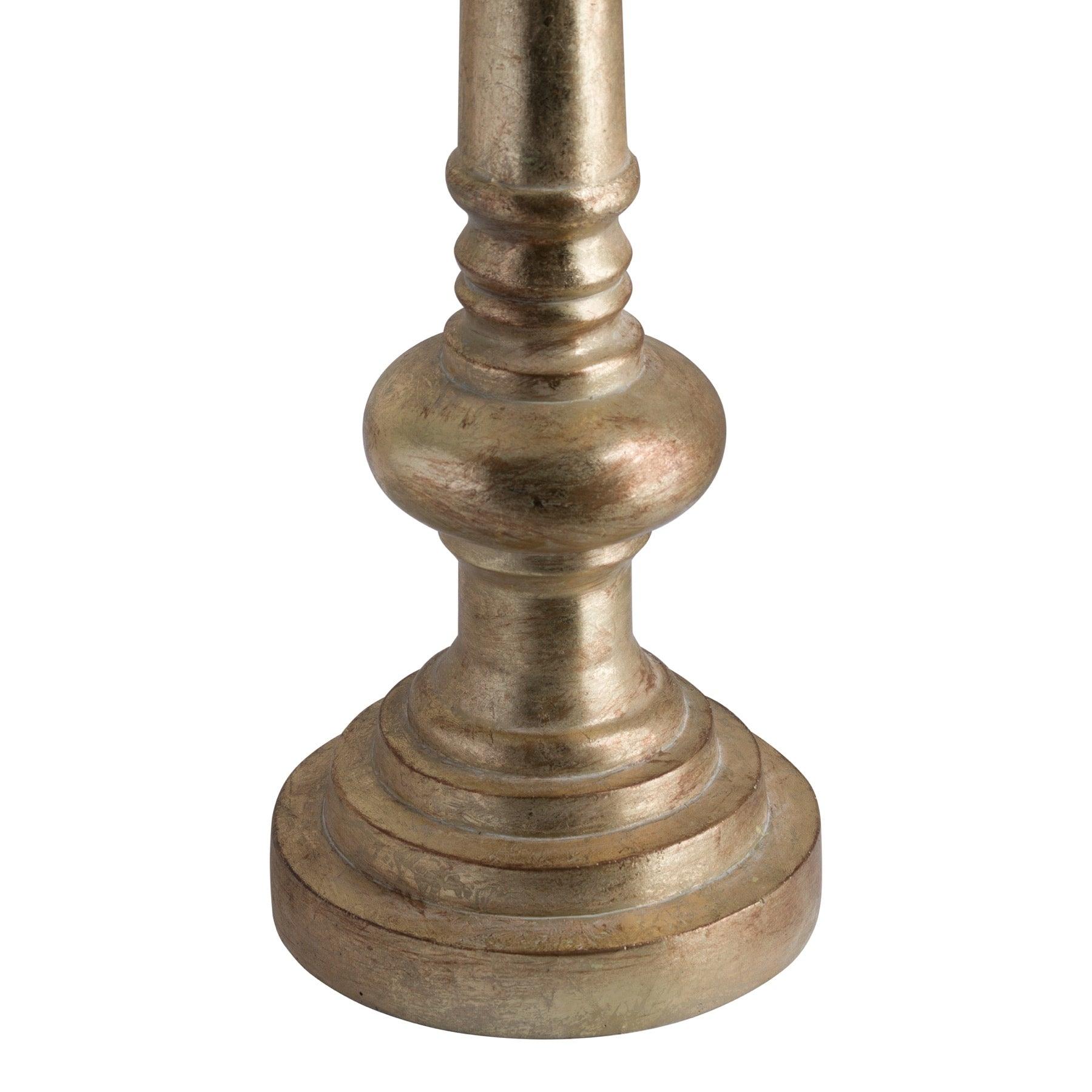 Antique Brass Effect Tall Candle Holder - Eudemonia Home Goods