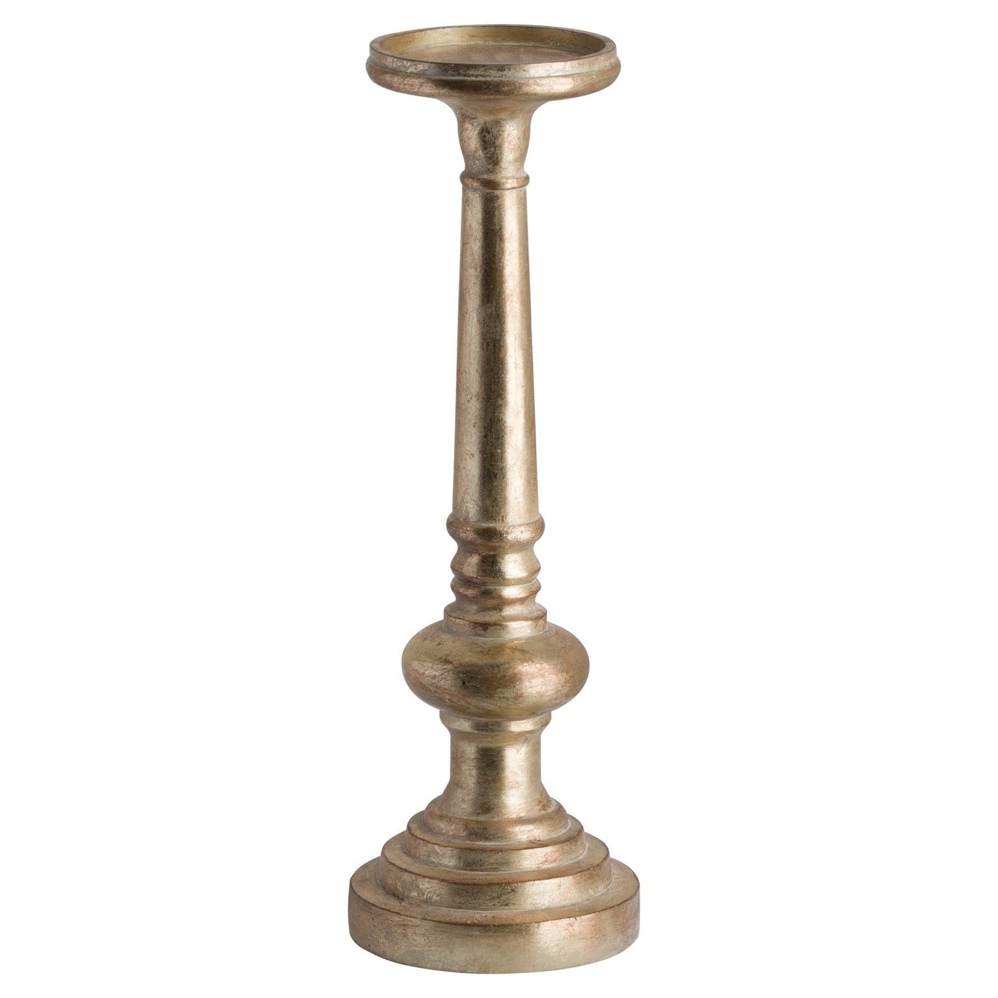 Antique Brass Effect Tall Candle Holder - Eudemonia Home Goods