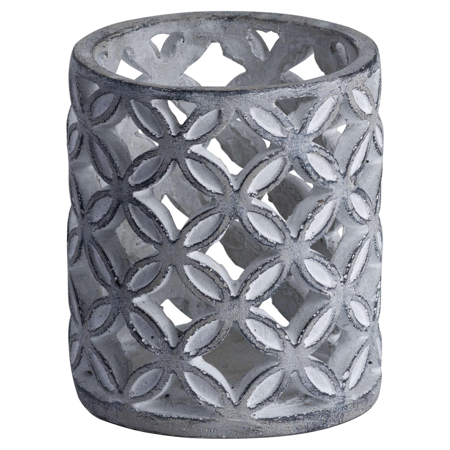 Geometric Stone Candle Hurricane - Eudemonia Home Goods