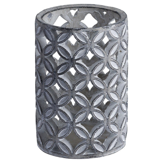 Large Geometric Stone Candle Hurricane - Eudemonia Home Goods