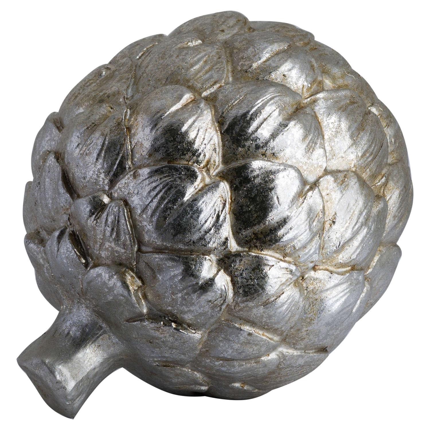 Large Silver Artichoke Decoration - Eudemonia Home Goods