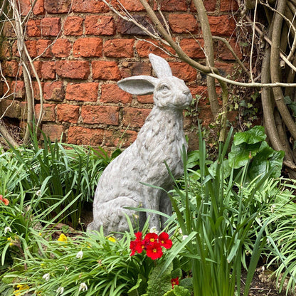 Large Sitting Outdoor Hare Statue - Eudemonia Home Goods