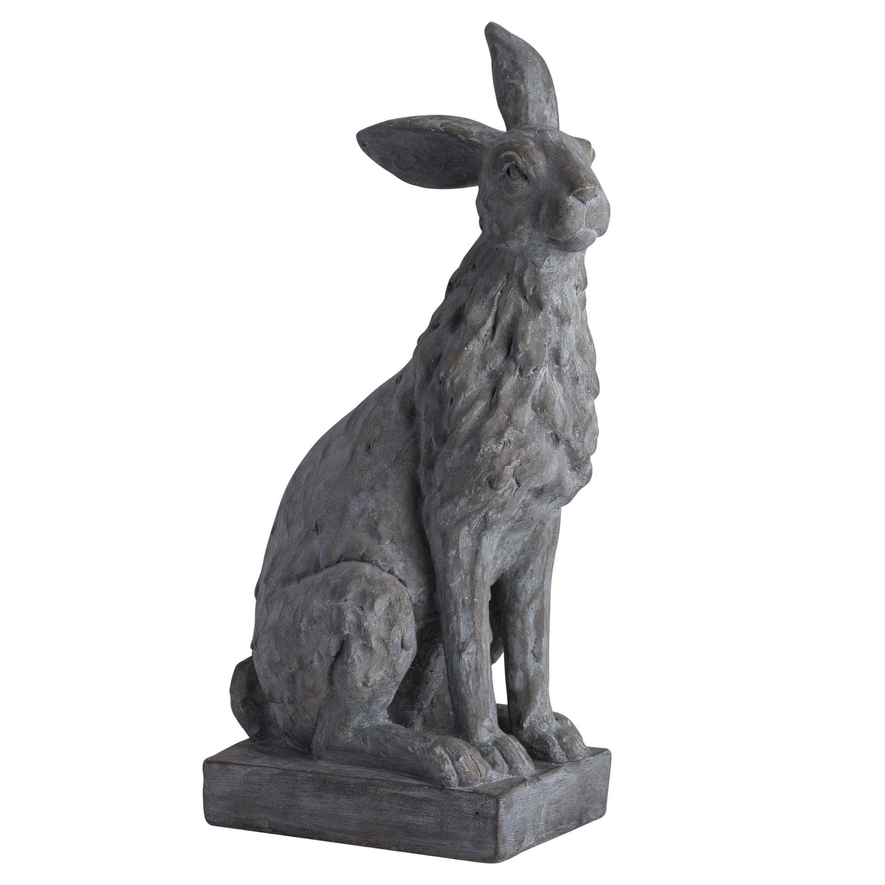 Large Sitting Outdoor Hare Statue - Eudemonia Home Goods