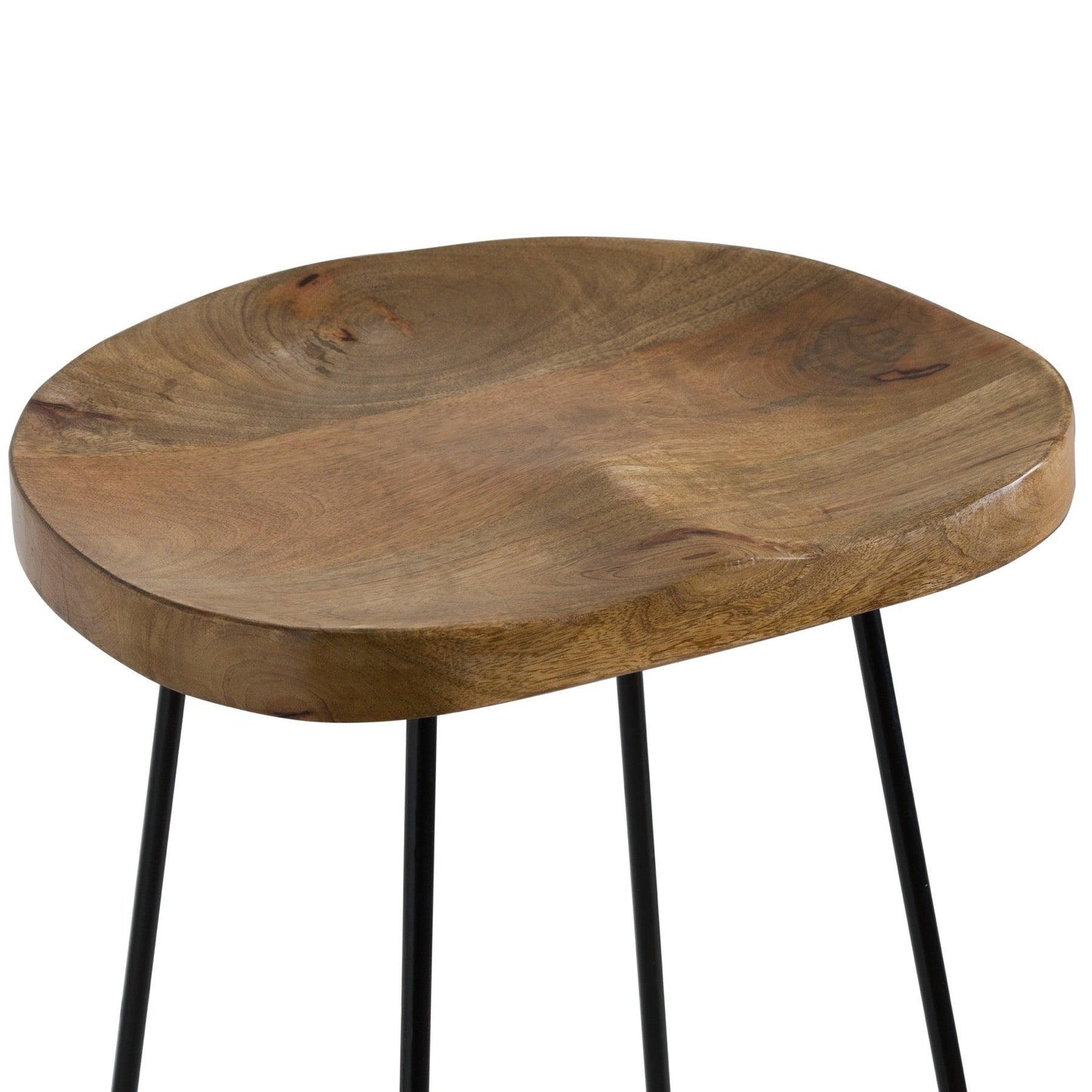 Franklin Hardwood Shaped Barstool - Eudemonia Home Goods