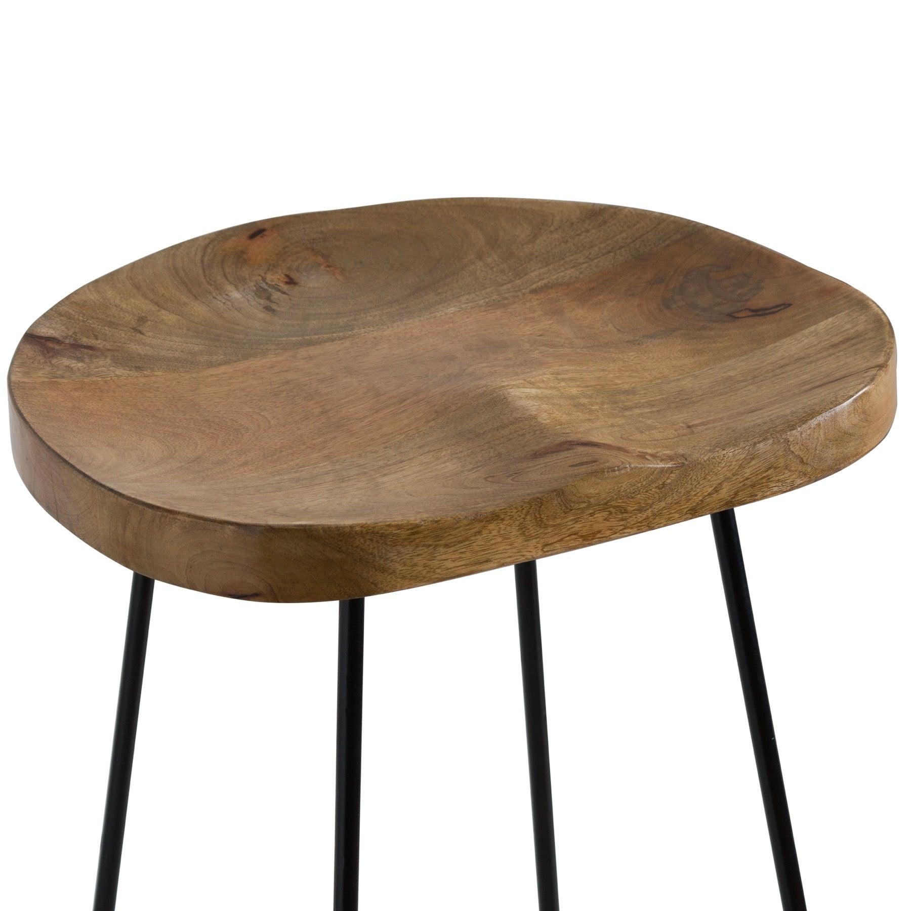 Franklin Hardwood Shaped Barstool - Eudemonia Home Goods
