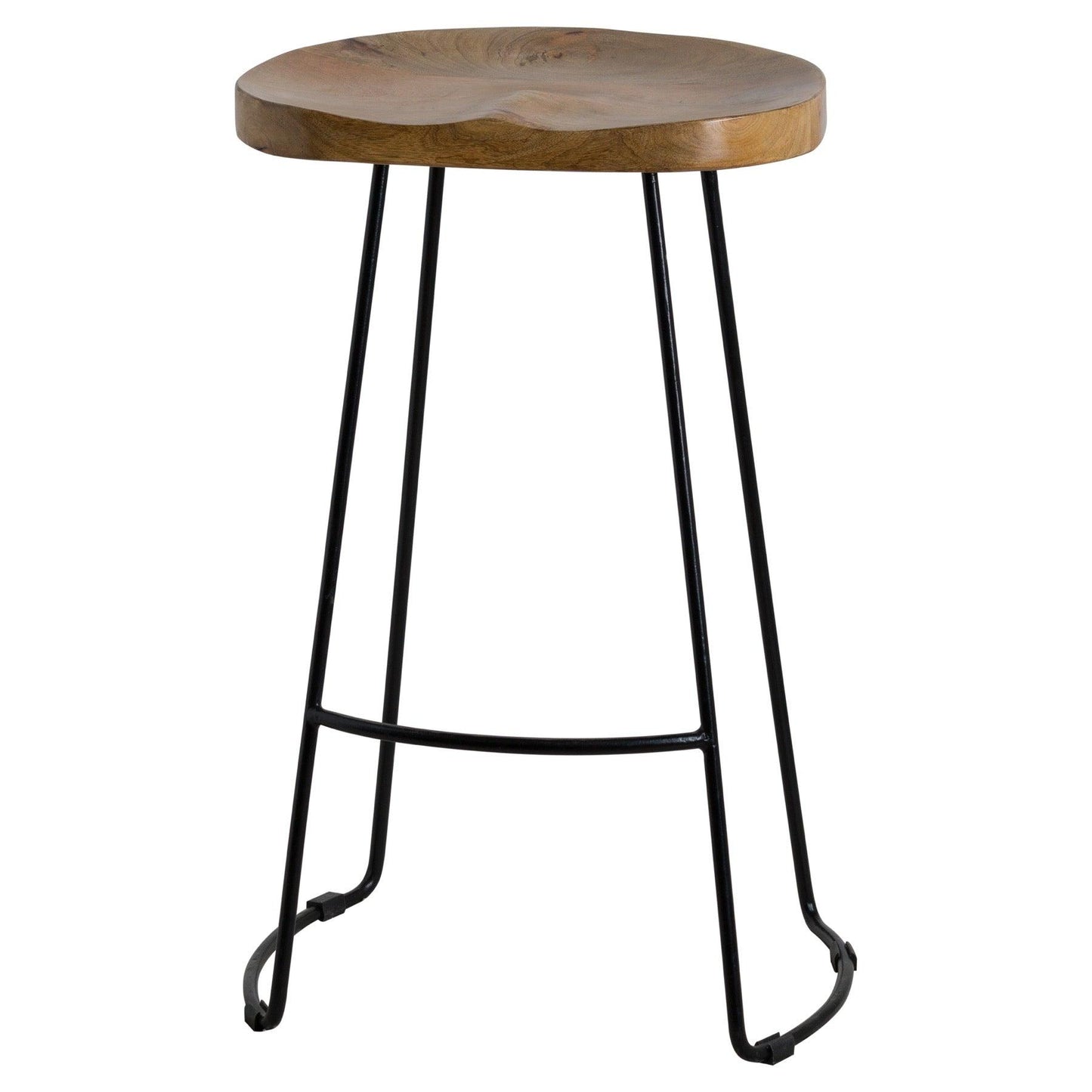 Franklin Hardwood Shaped Barstool - Eudemonia Home Goods