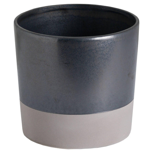 Large Metallic Grey Ceramic Planter - Eudemonia Home Goods