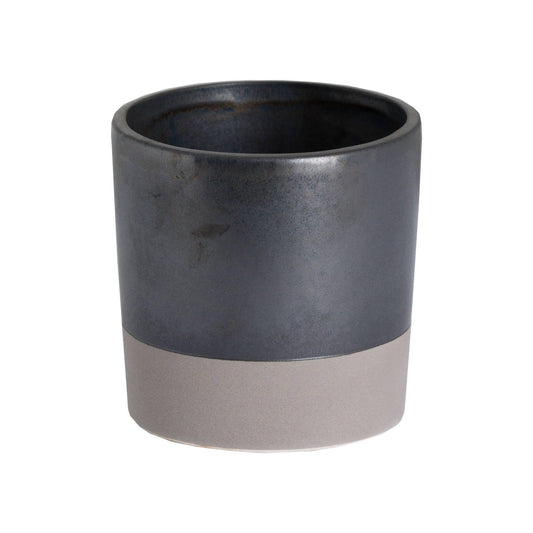 Metallic Grey Ceramic Planter - Eudemonia Home Goods