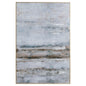 Large AbstrACTIVE Grey Glass Image With Silver Frame - Eudemonia Home Goods