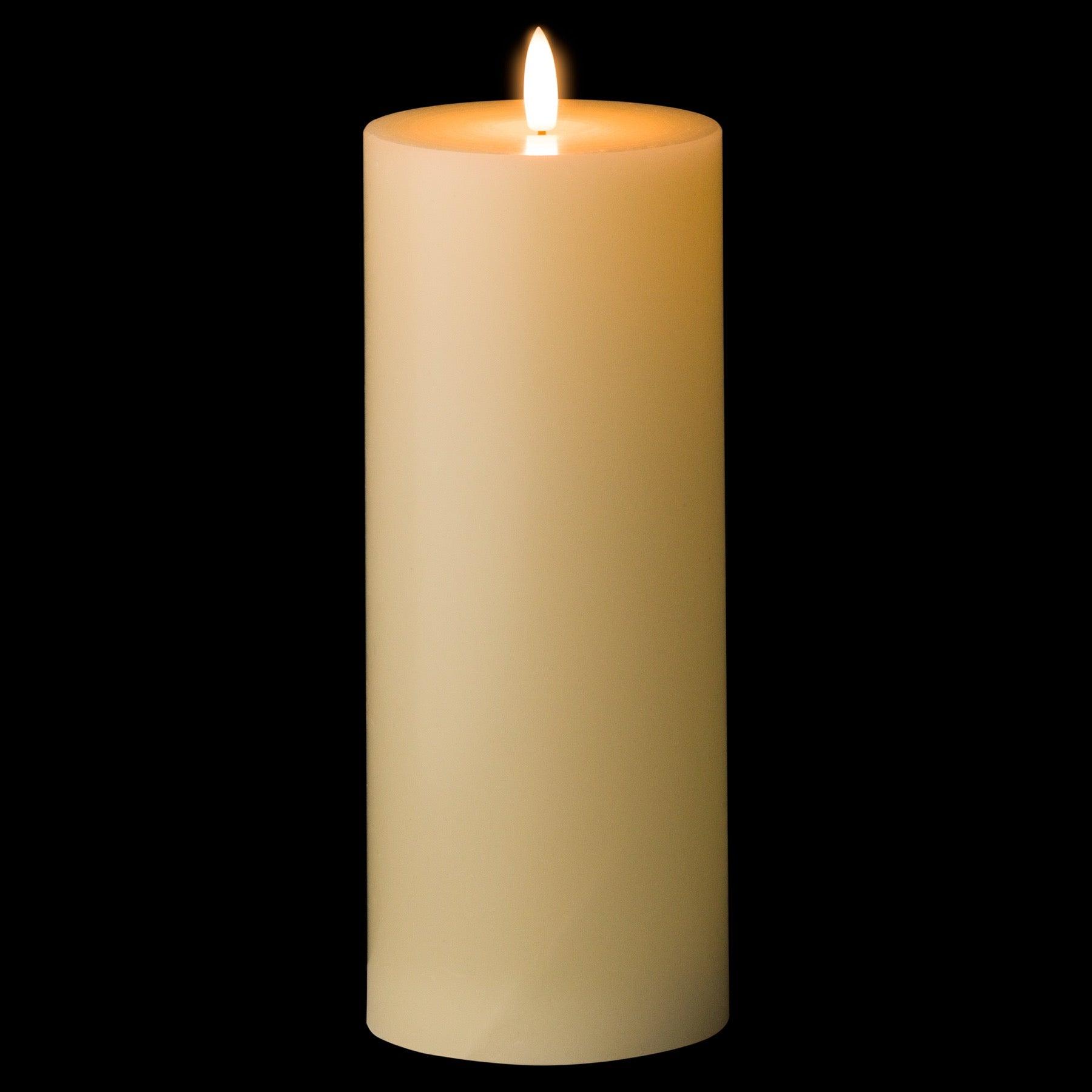 Luxe Collection Natural Glow 3.5 x 9 LED Ivory Candle - Eudemonia Home Goods
