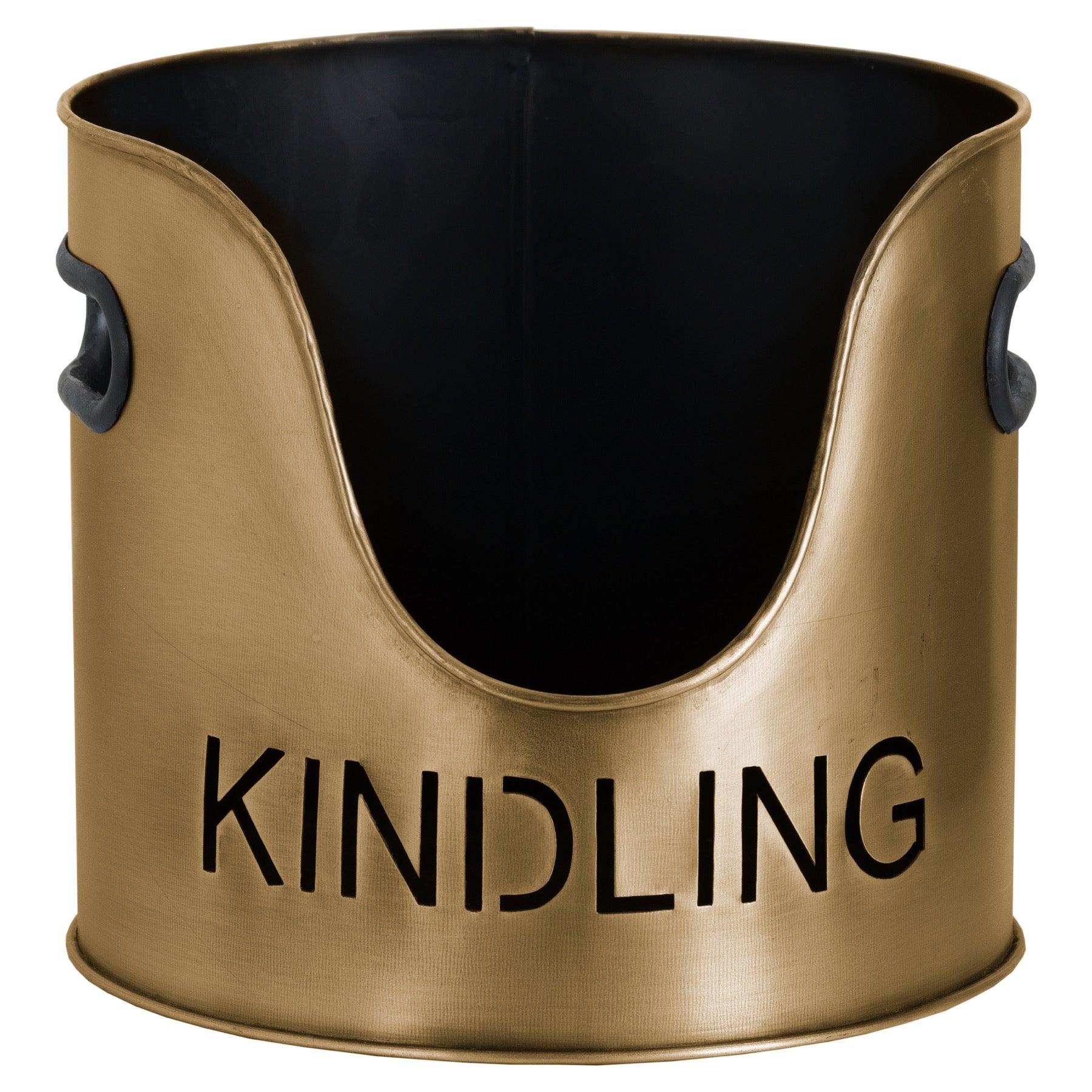 Bronze Finish Logs And Kindling Buckets & Matchstick Holder - Eudemonia Home Goods