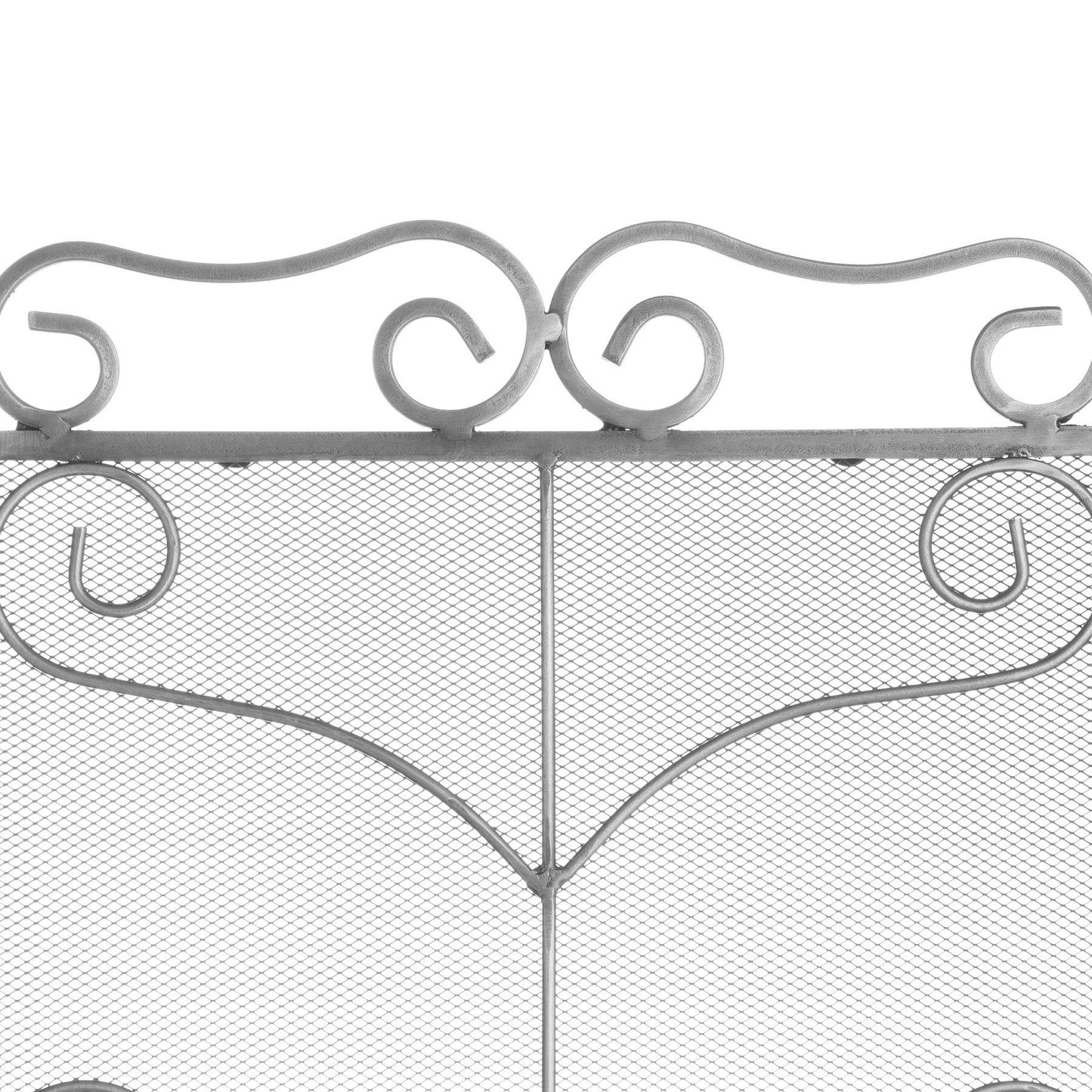 Heavy Large Antique Silver Fire Screen - Eudemonia Home Goods