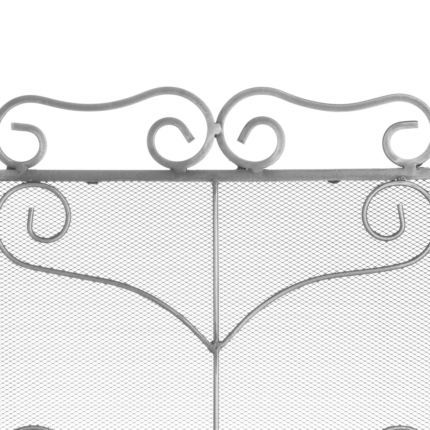 Heavy Large Antique Silver Fire Screen - Eudemonia Home Goods