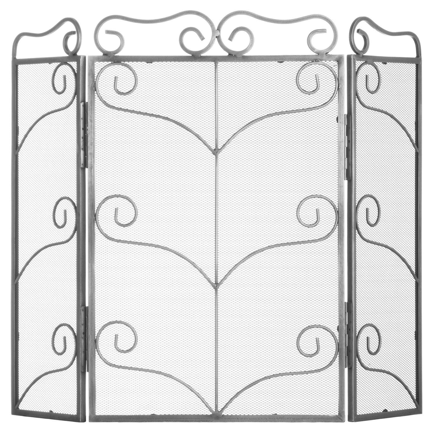 Heavy Large Antique Silver Fire Screen - Eudemonia Home Goods