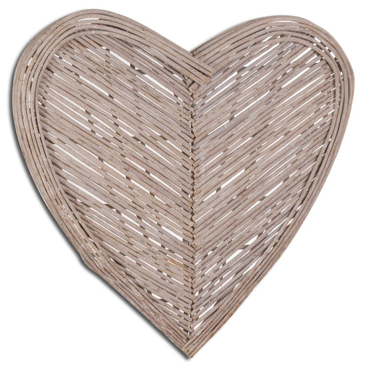 Large Heart Wicker Wall Art - Eudemonia Home Goods