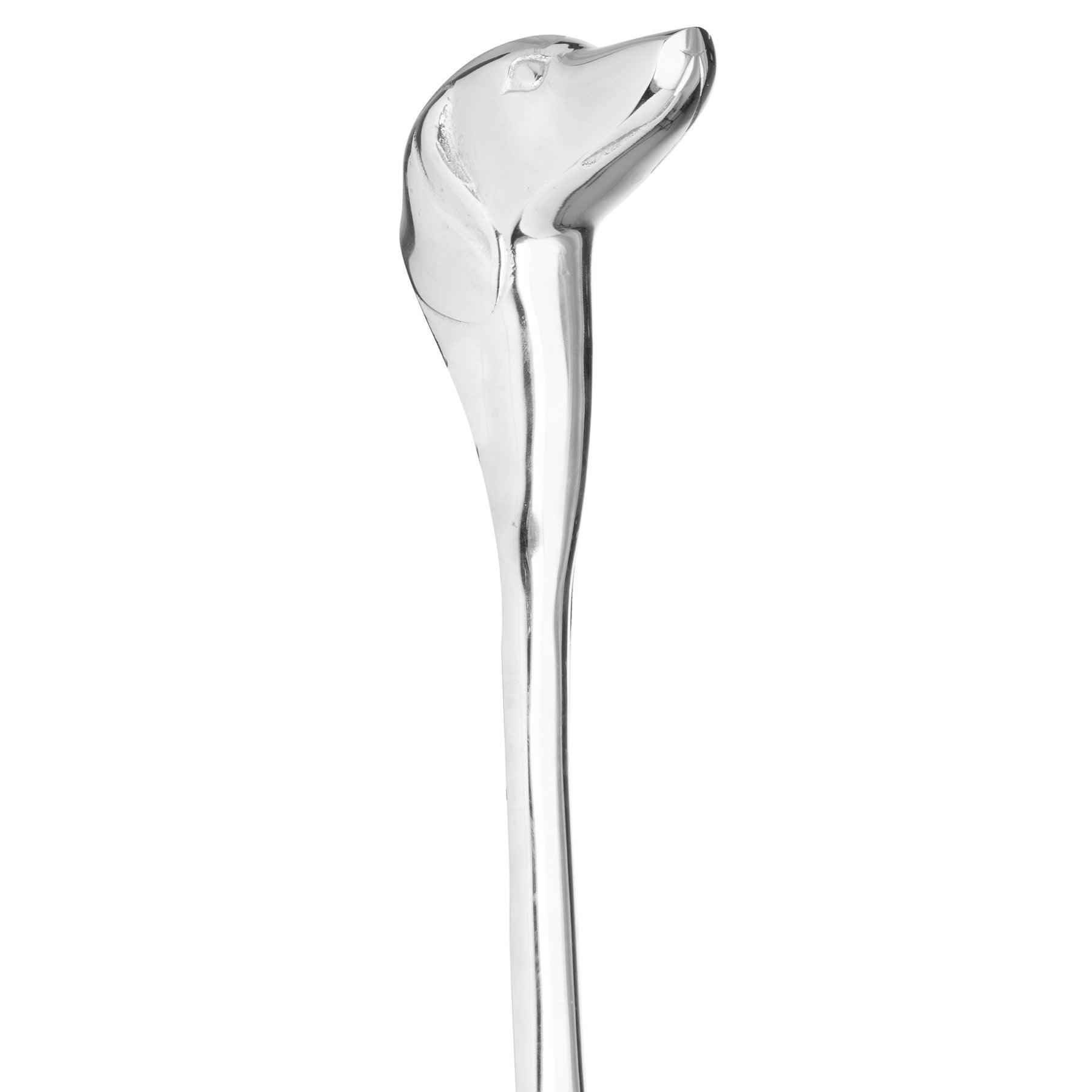 Silver Nickel Dog Head Detail Shoe Horn - Eudemonia Home Goods