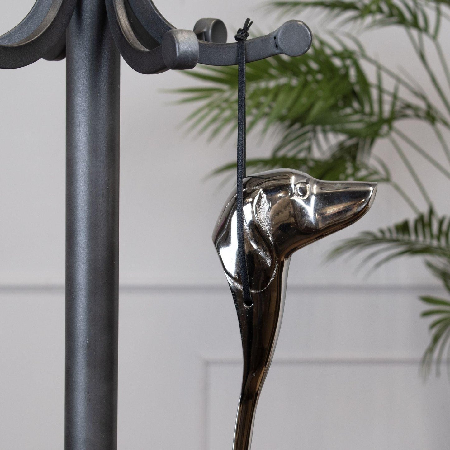 Silver Nickel Dog Head Detail Shoe Horn - Eudemonia Home Goods