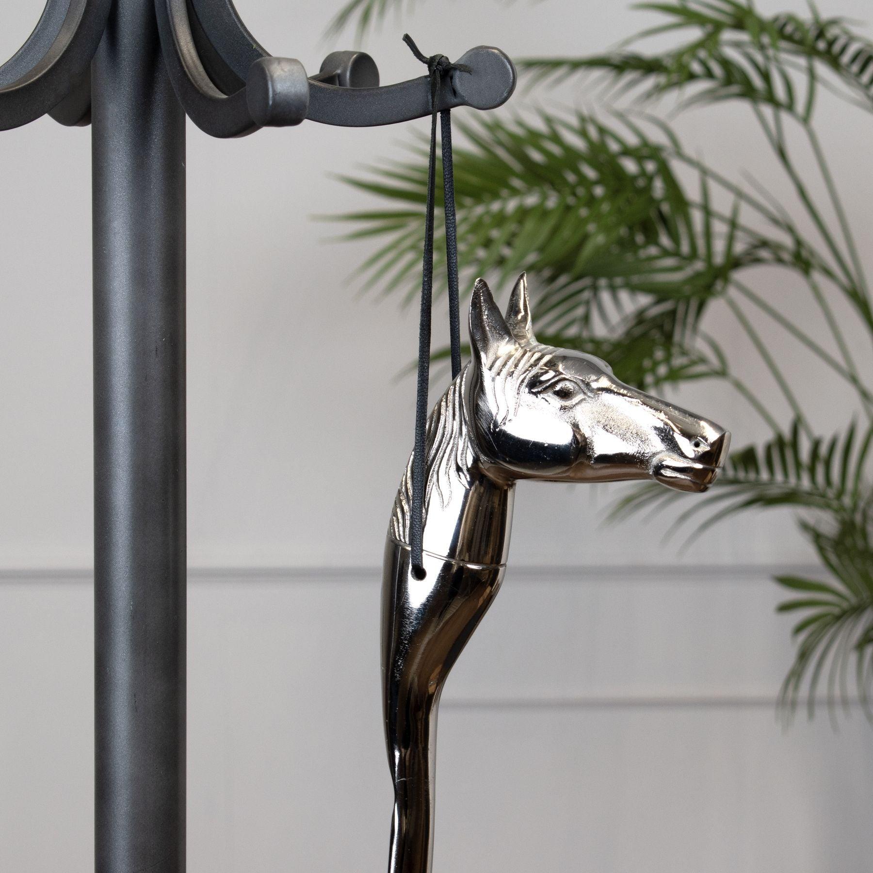 Silver Nickel Horse Head Detail Shoe Horn - Eudemonia Home Goods