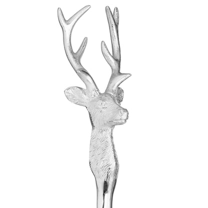 Silver Nickel Stag Head Detail Shoe Horn - Eudemonia Home Goods