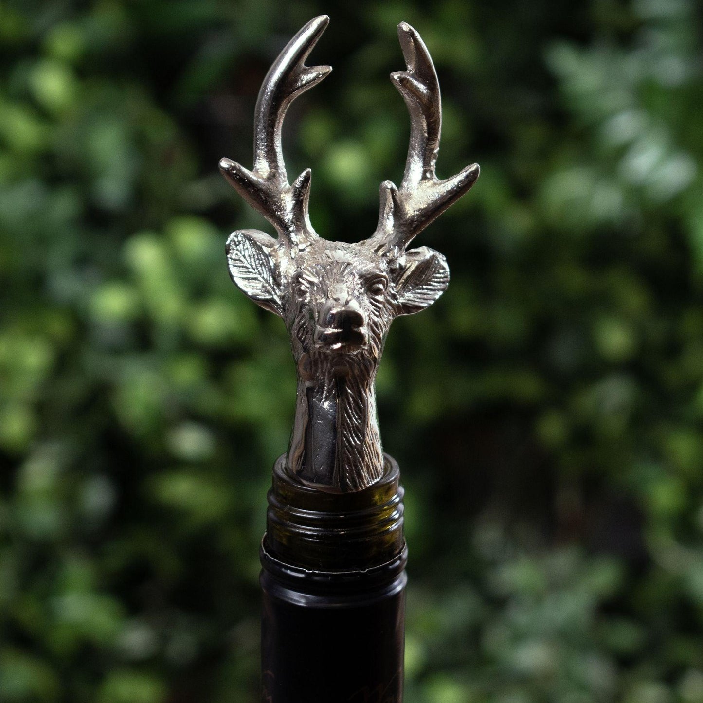 Silver Nickel Reindeer Bottle Stopper - Eudemonia Home Goods