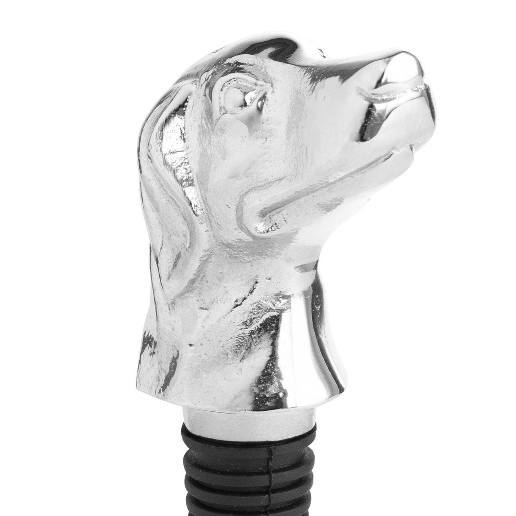 Silver Nickel Dog Bottle Stopper - Eudemonia Home Goods