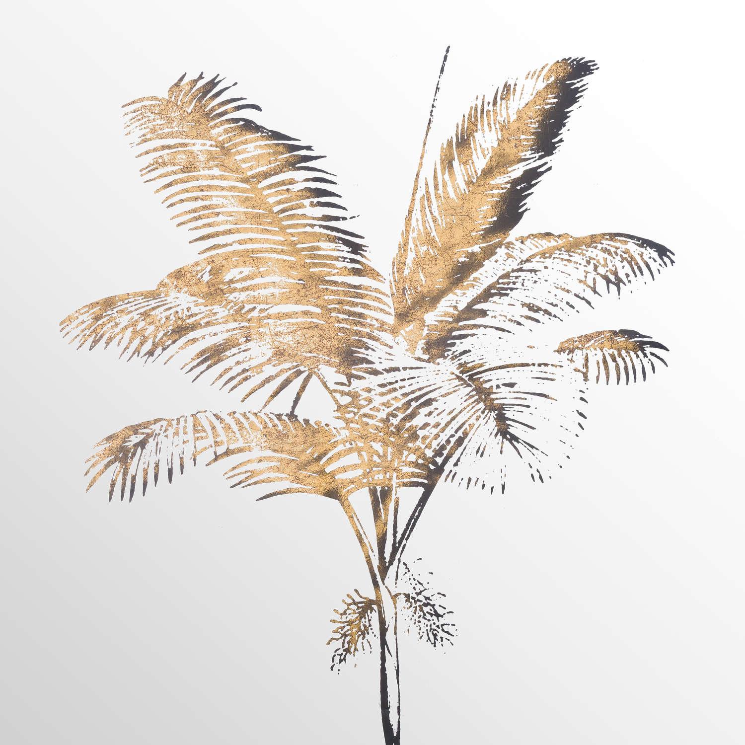 Metallic Mirrored Brass Palm Wall Art - Eudemonia Home Goods