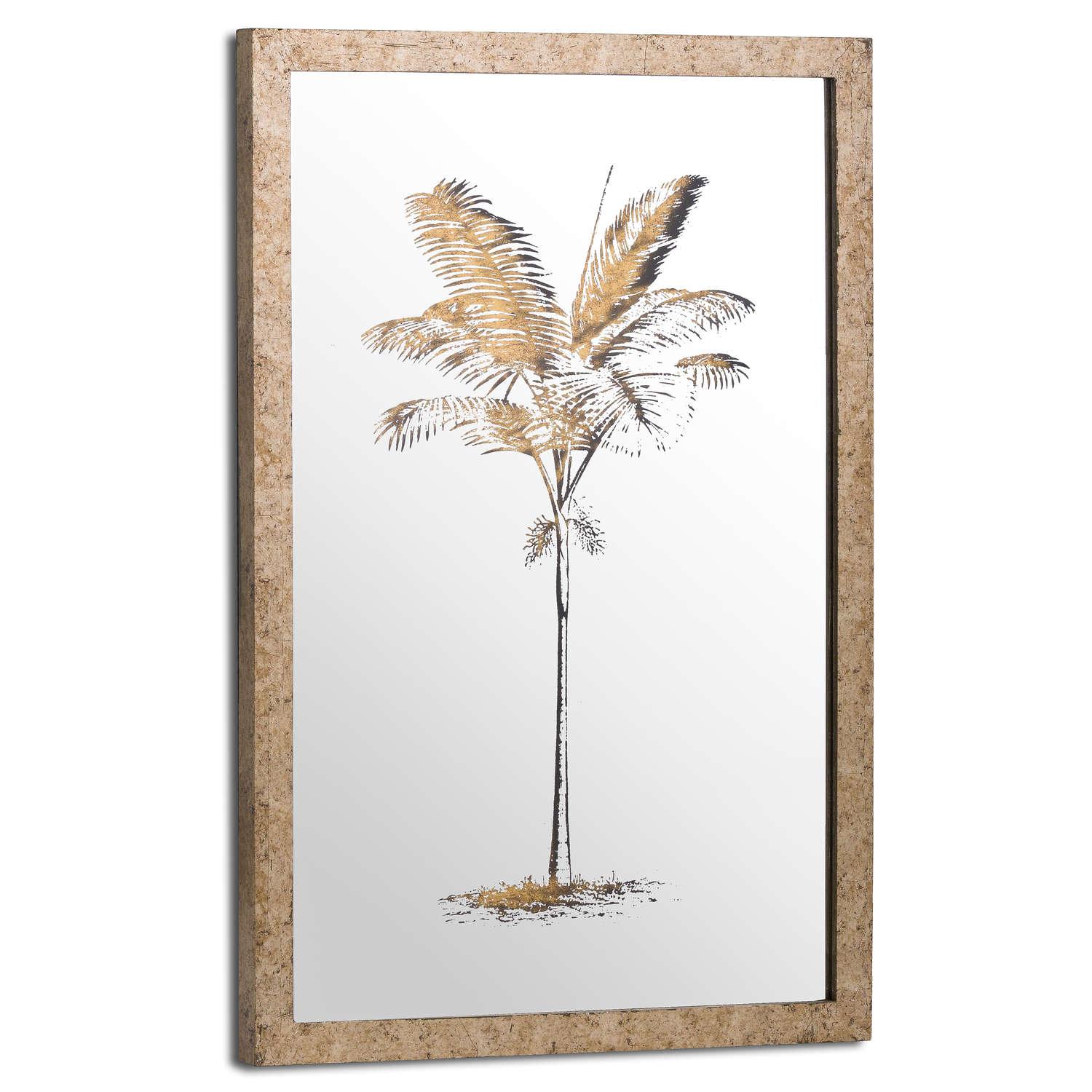 Metallic Mirrored Brass Palm Wall Art - Eudemonia Home Goods