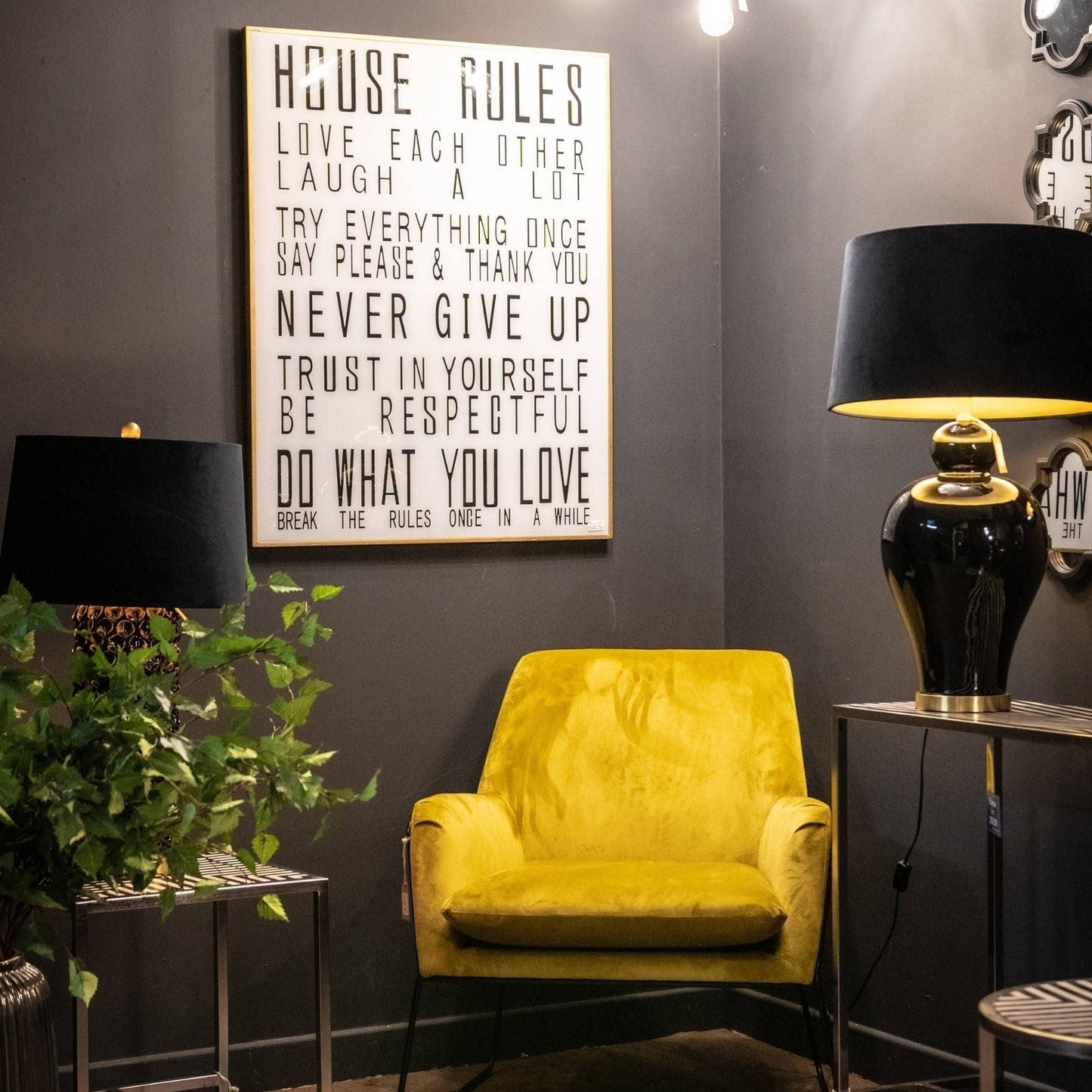 Large Glass House Rules Wall Art - Eudemonia Home Goods