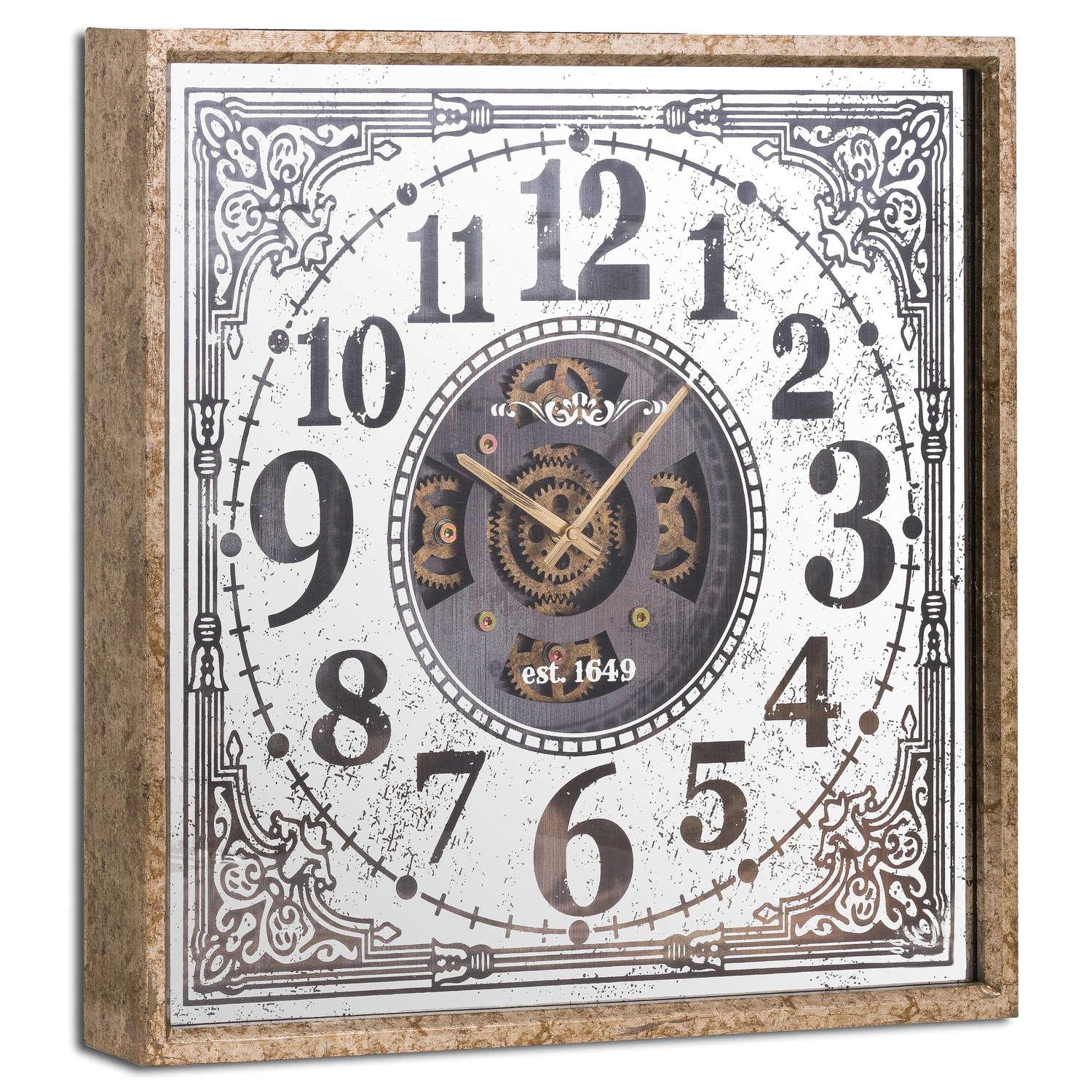 Mirrored Moving Mechanism Wall Clock - Eudemonia Home Goods