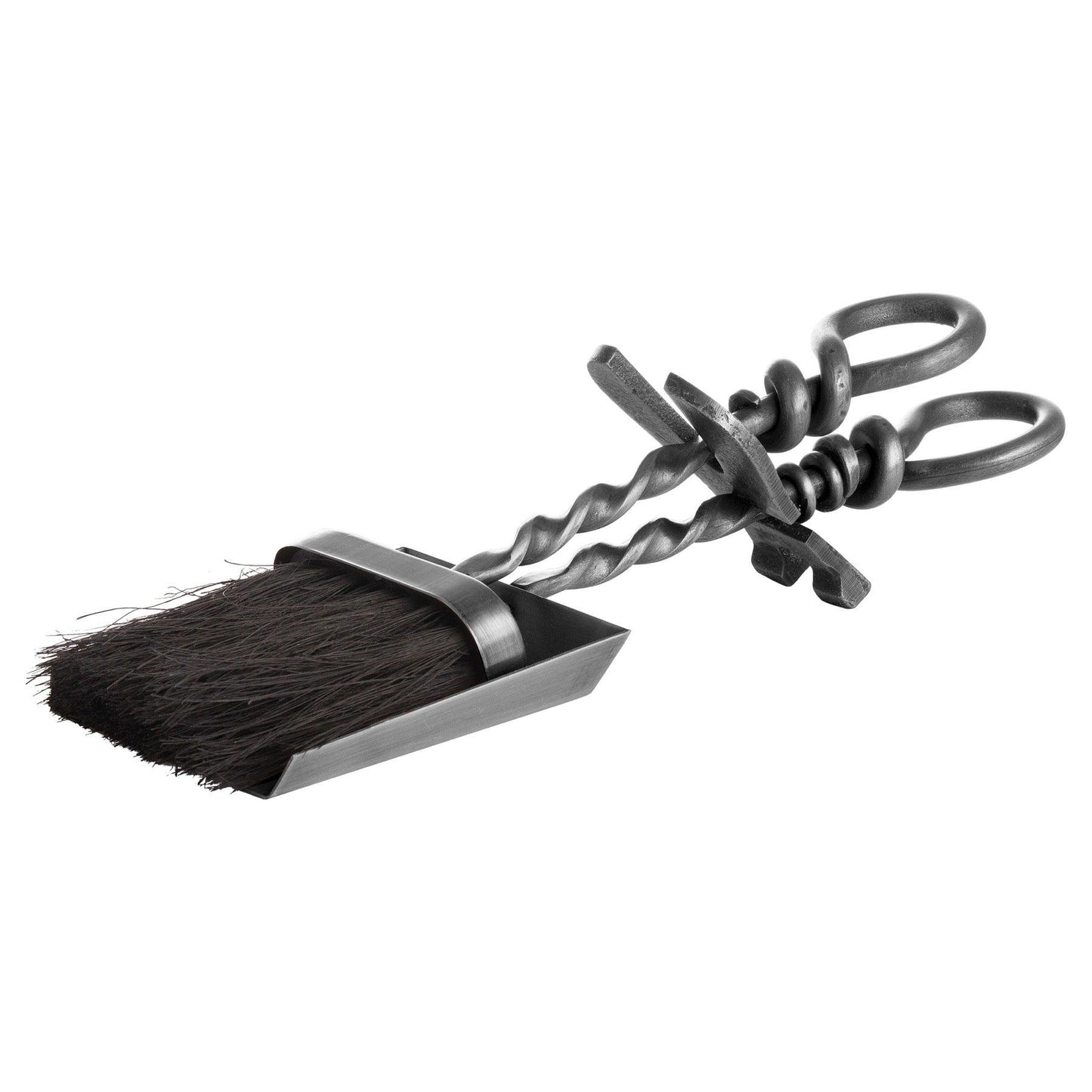 Silver Hearth Tidy Set With Hand Turned Loop Handle - Eudemonia Home Goods