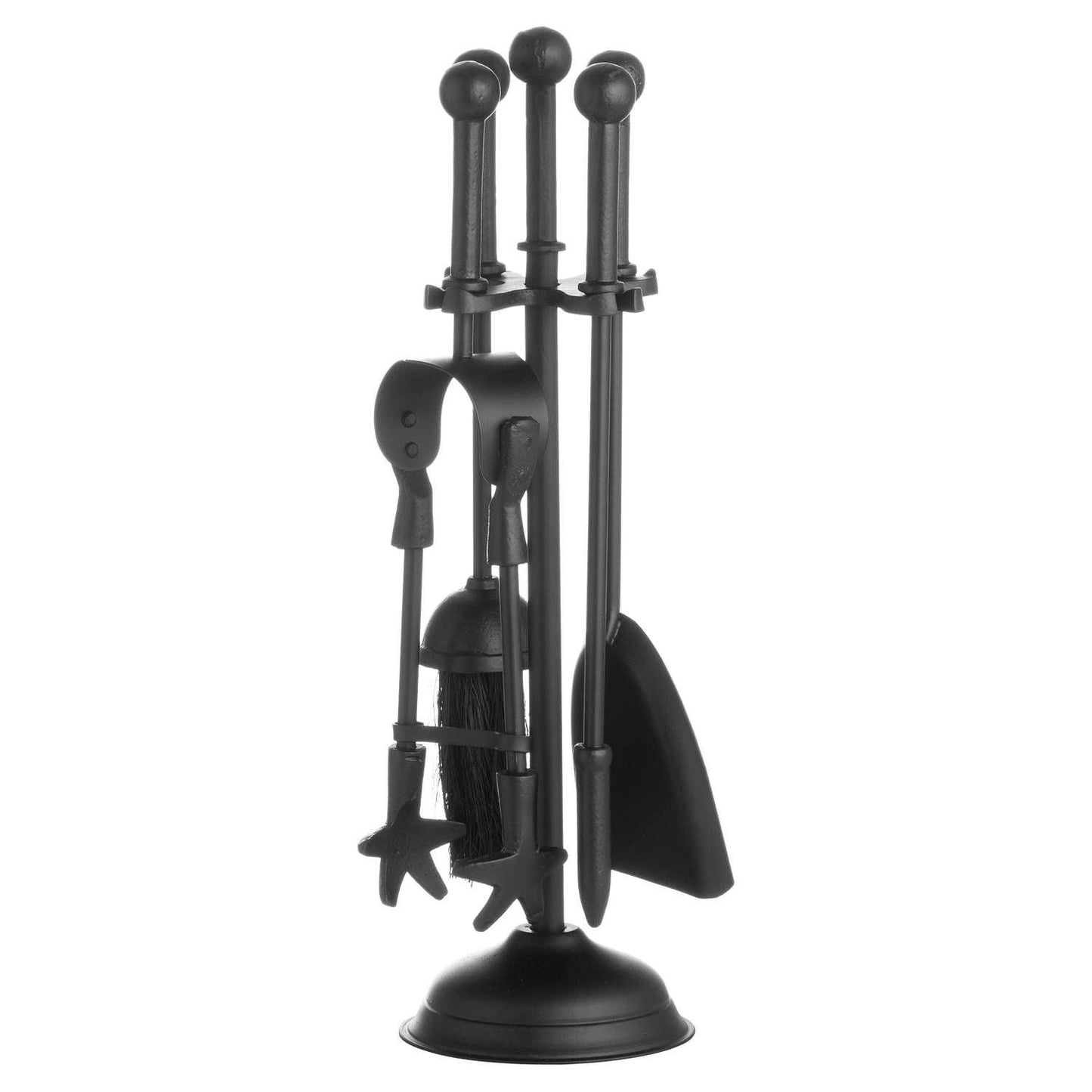 Ball Topped Companion Set In Black - Eudemonia Home Goods