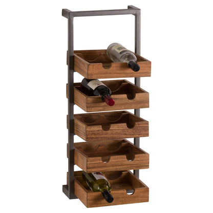 Live Edge Collection 10 Bottle Hanging Wine Rack - Eudemonia Home Goods