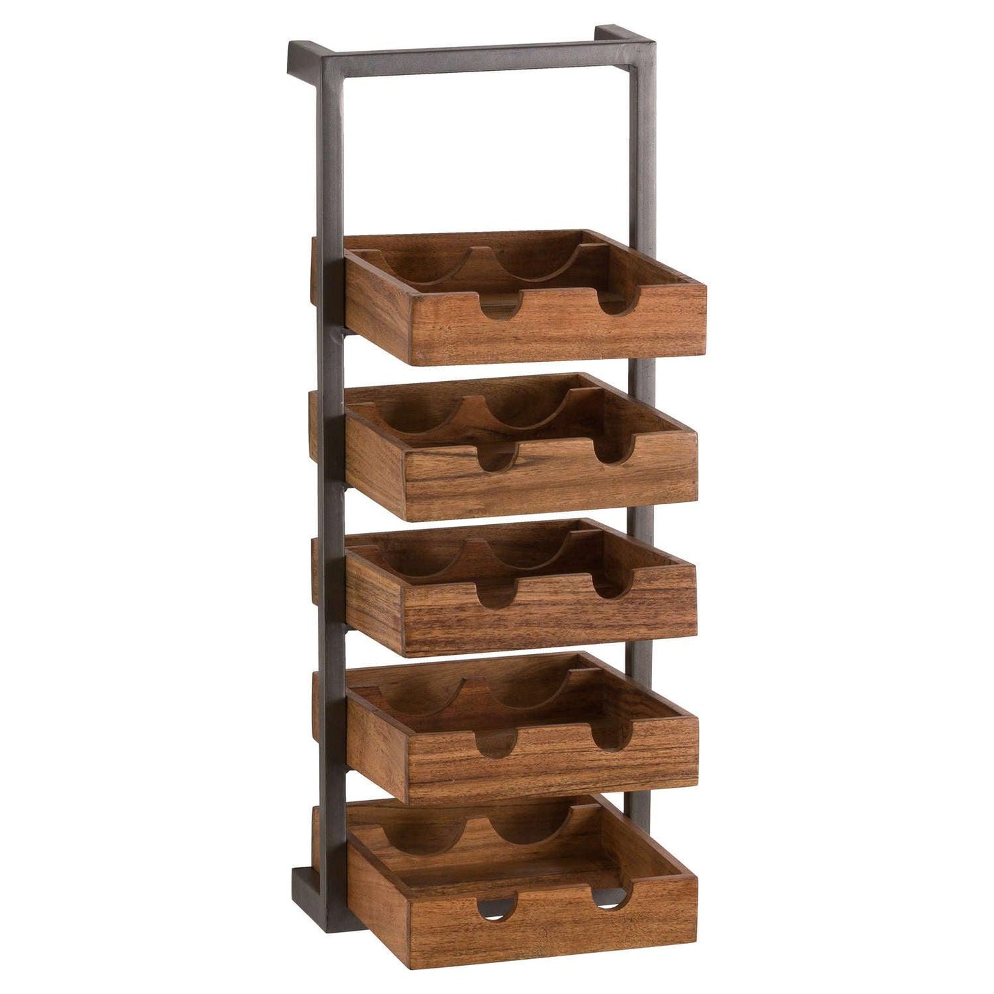 Live Edge Collection 10 Bottle Hanging Wine Rack - Eudemonia Home Goods