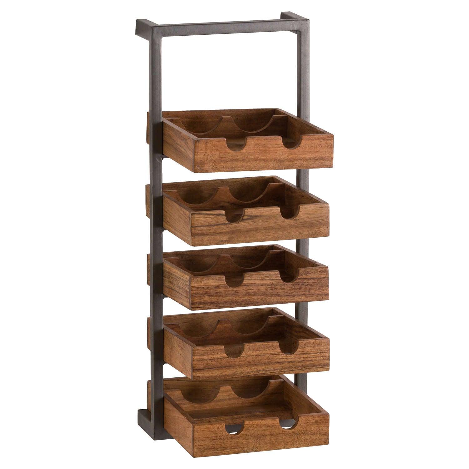 Live Edge Collection 10 Bottle Hanging Wine Rack - Eudemonia Home Goods