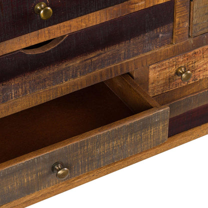 Multi Draw Reclaimed Industrial Chest With Brass Handle - Eudemonia Home Goods
