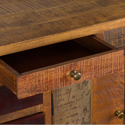 Multi Draw Reclaimed Industrial Chest With Brass Handle - Eudemonia Home Goods