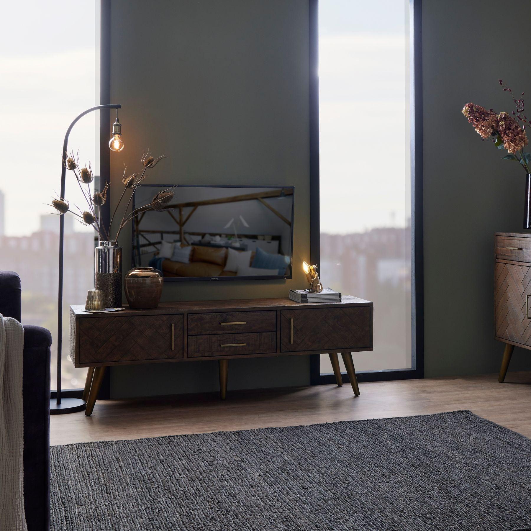 Havana Gold Large Media Unit - Eudemonia Home Goods