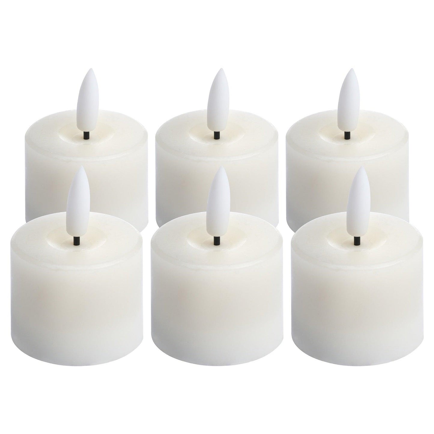 Luxe Collection Set Of 6 Natural Glow Led Tealight Candles - Eudemonia Home Goods