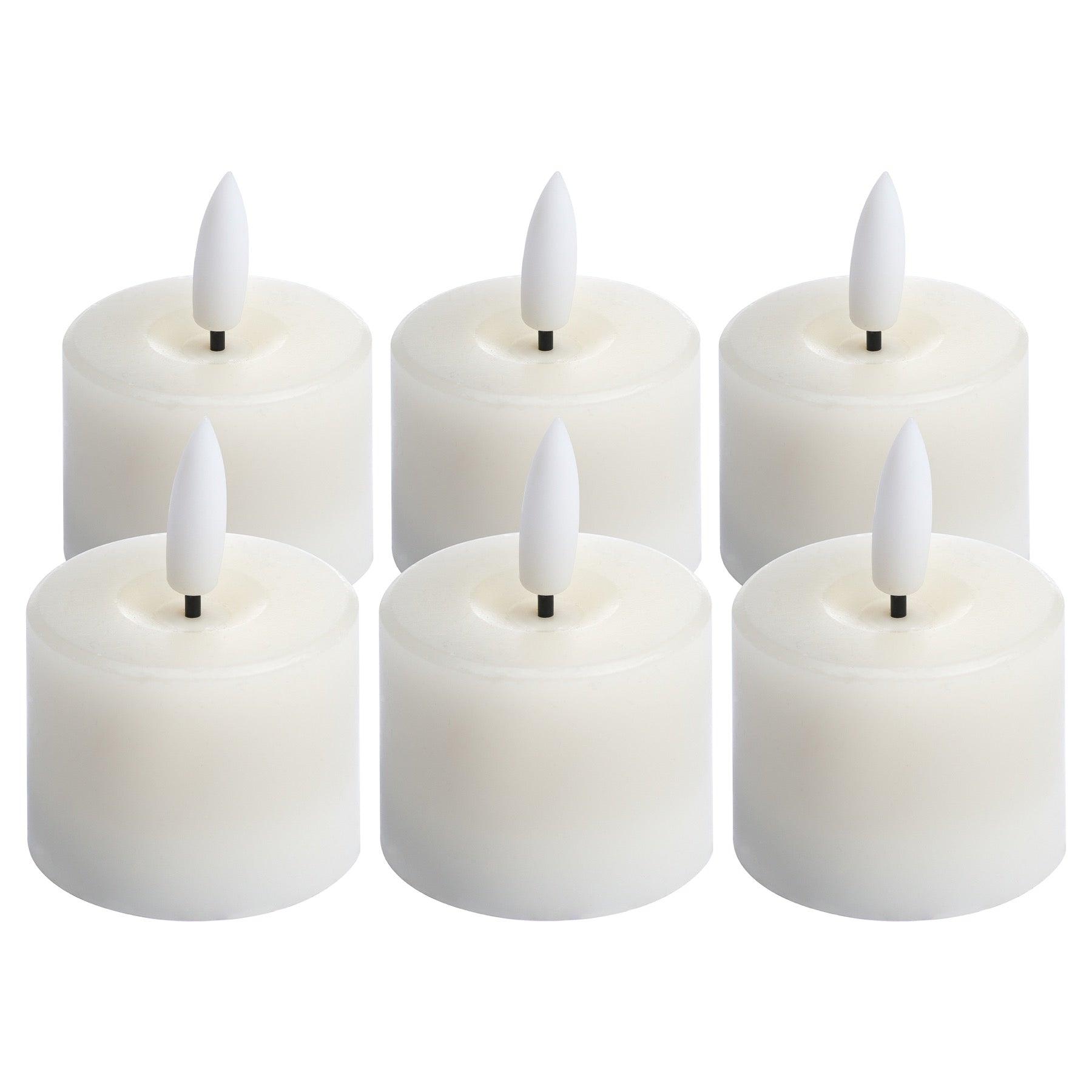 Luxe Collection Set Of 6 Natural Glow Led Tealight Candles - Eudemonia Home Goods