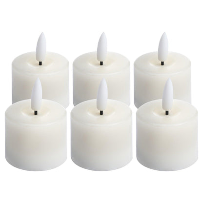 Luxe Collection Set Of 6 Natural Glow Led Tealight Candles - Eudemonia Home Goods