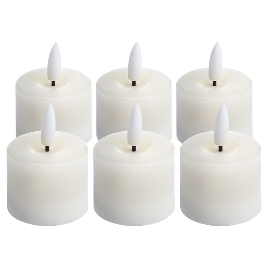 Luxe Collection Set Of 6 Natural Glow Led Tealight Candles - Eudemonia Home Goods