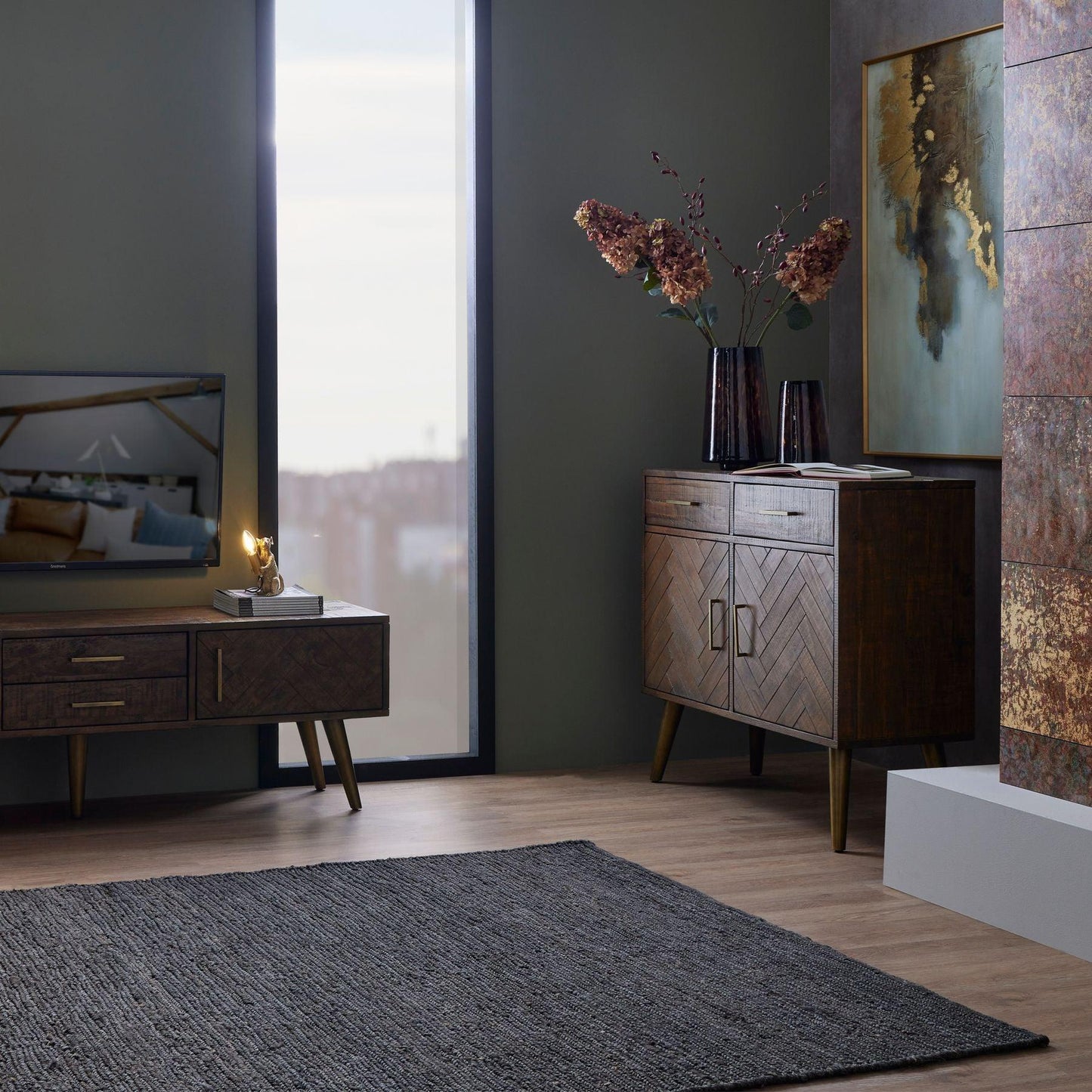 Havana Gold 2 Door 2 Drawer Sideboard - Eudemonia Home Goods