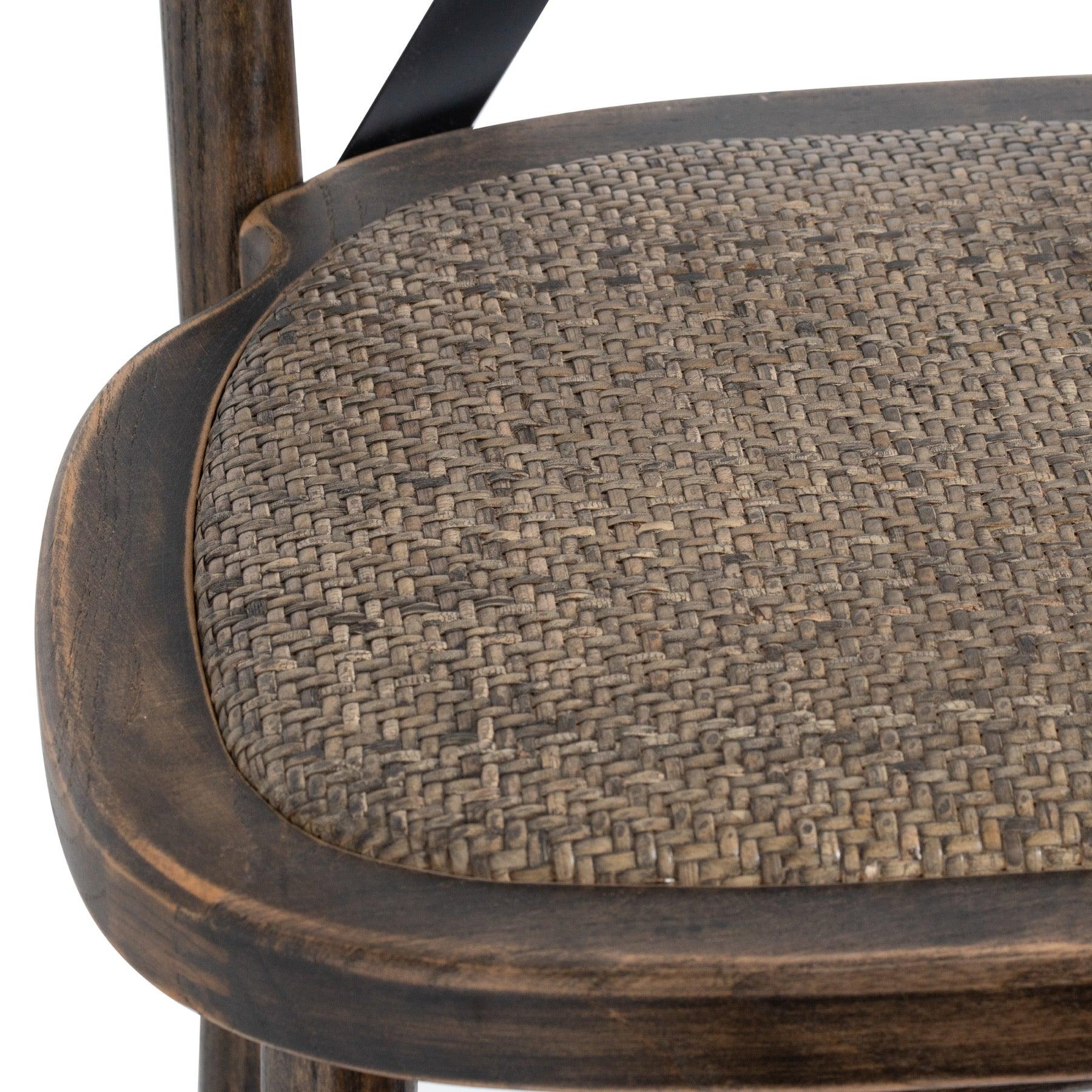 Oak Cross Back Bar Stool - Eudemonia Home Goods