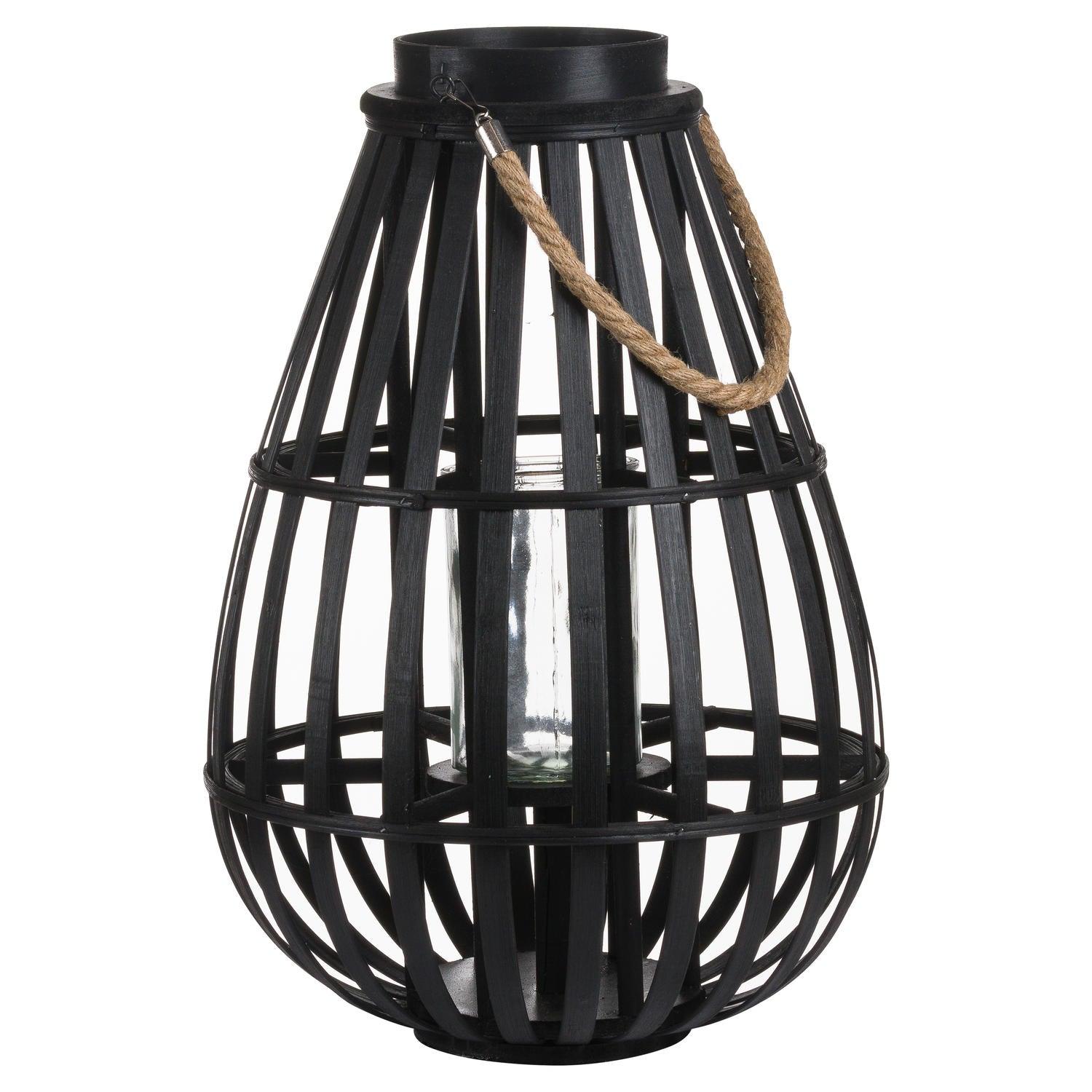 Domed Wicker Lantern With Rope Detail - Eudemonia Home Goods