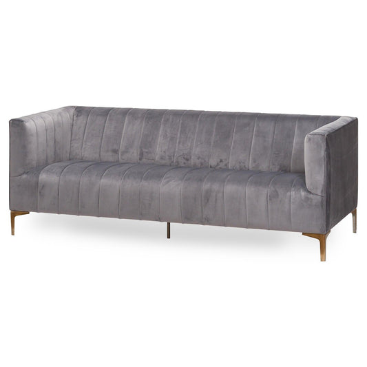 Emperor Grey Velvet 2 Seater Sofa - Eudemonia Home Goods