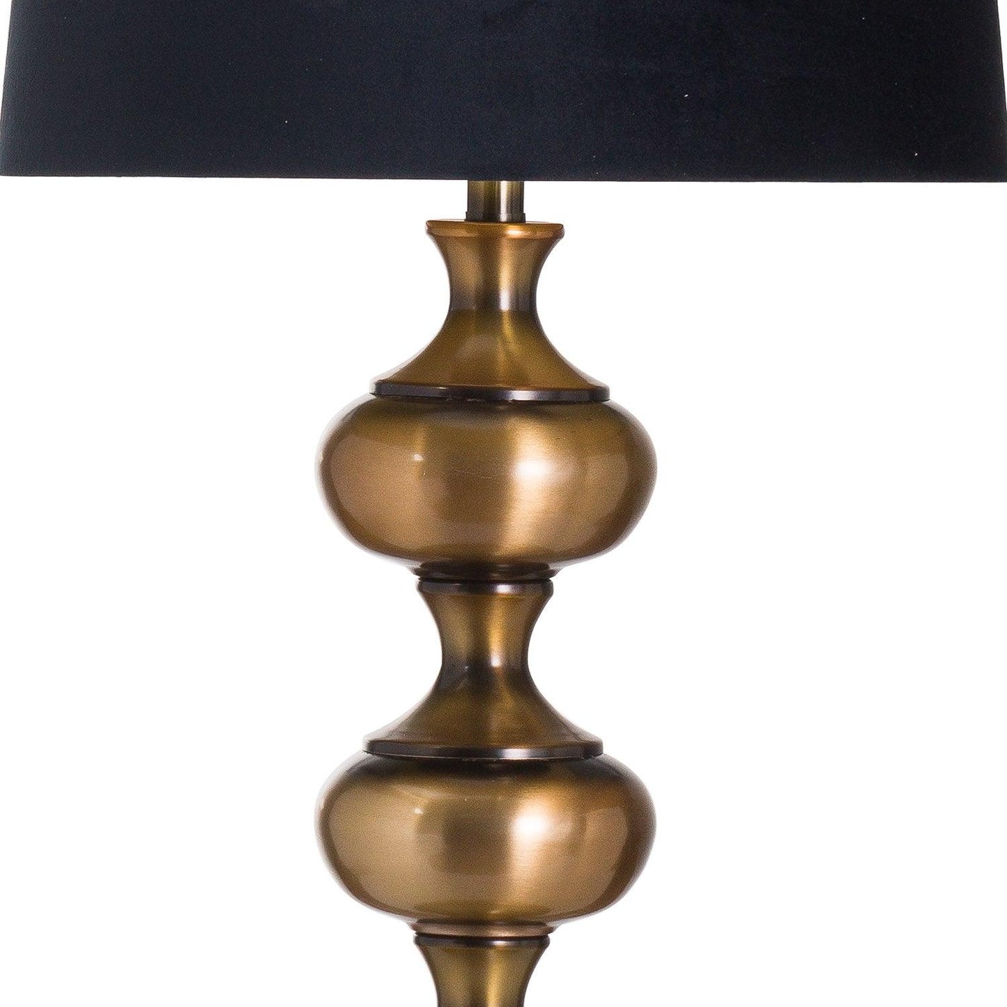 Santiago Bronze Table Lamp With Black Velvet Shade - Eudemonia Home Goods
