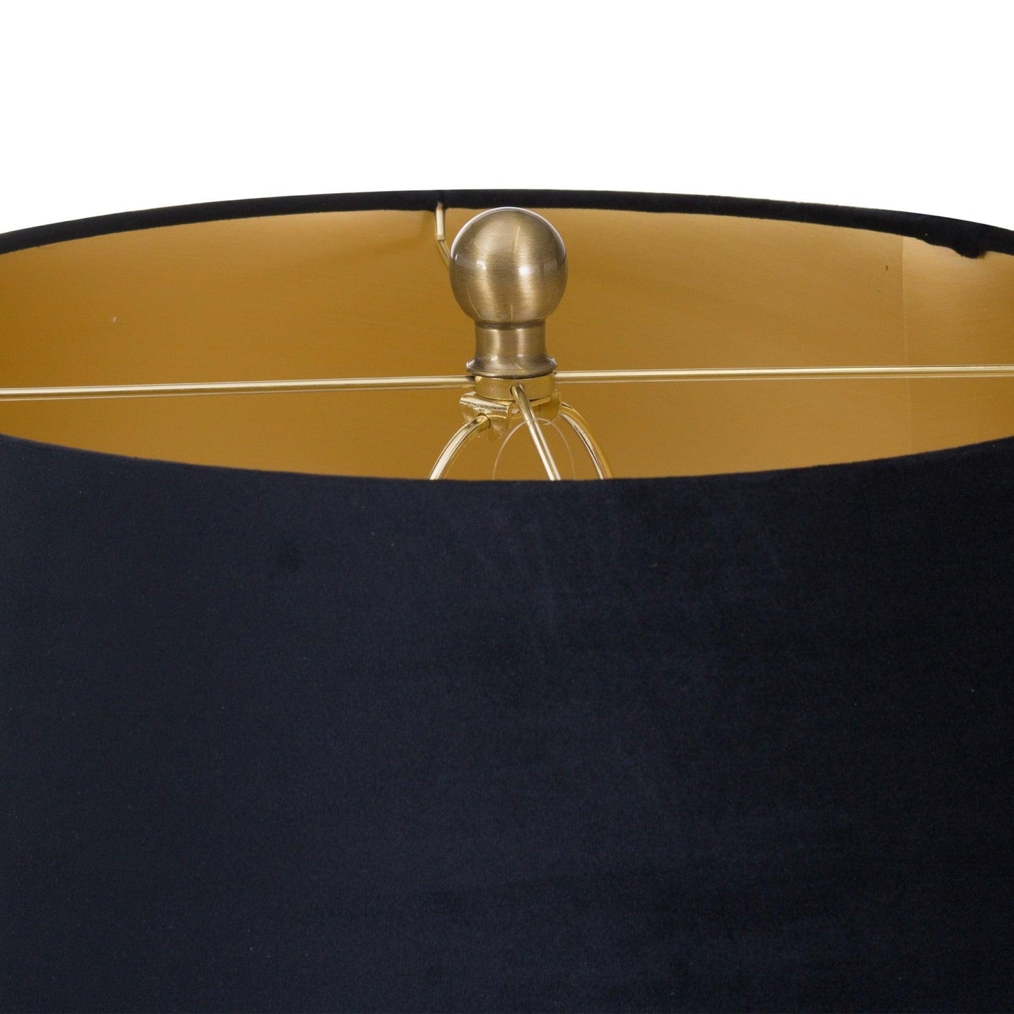 Santiago Bronze Table Lamp With Black Velvet Shade - Eudemonia Home Goods